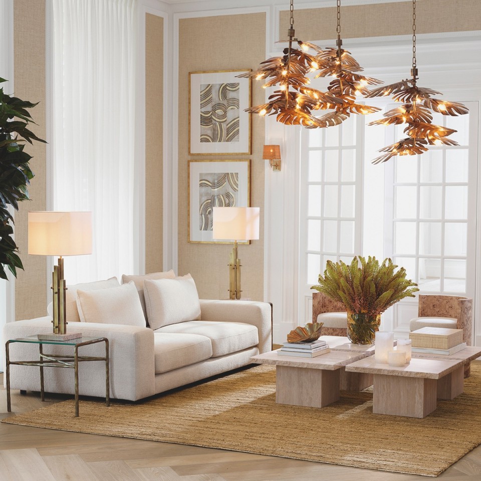 Lexington singel vägglampa antikmässing/rottan 27 cm