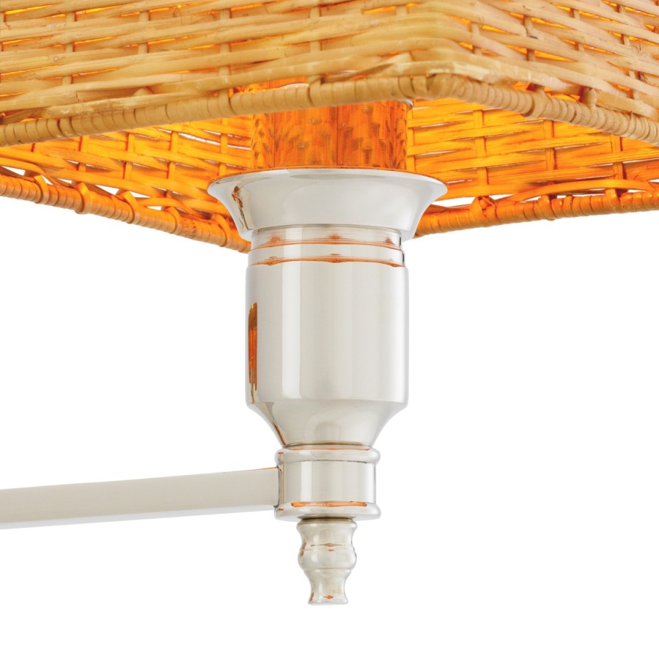 Lexington vägglampa nickel/rattan 27 cm