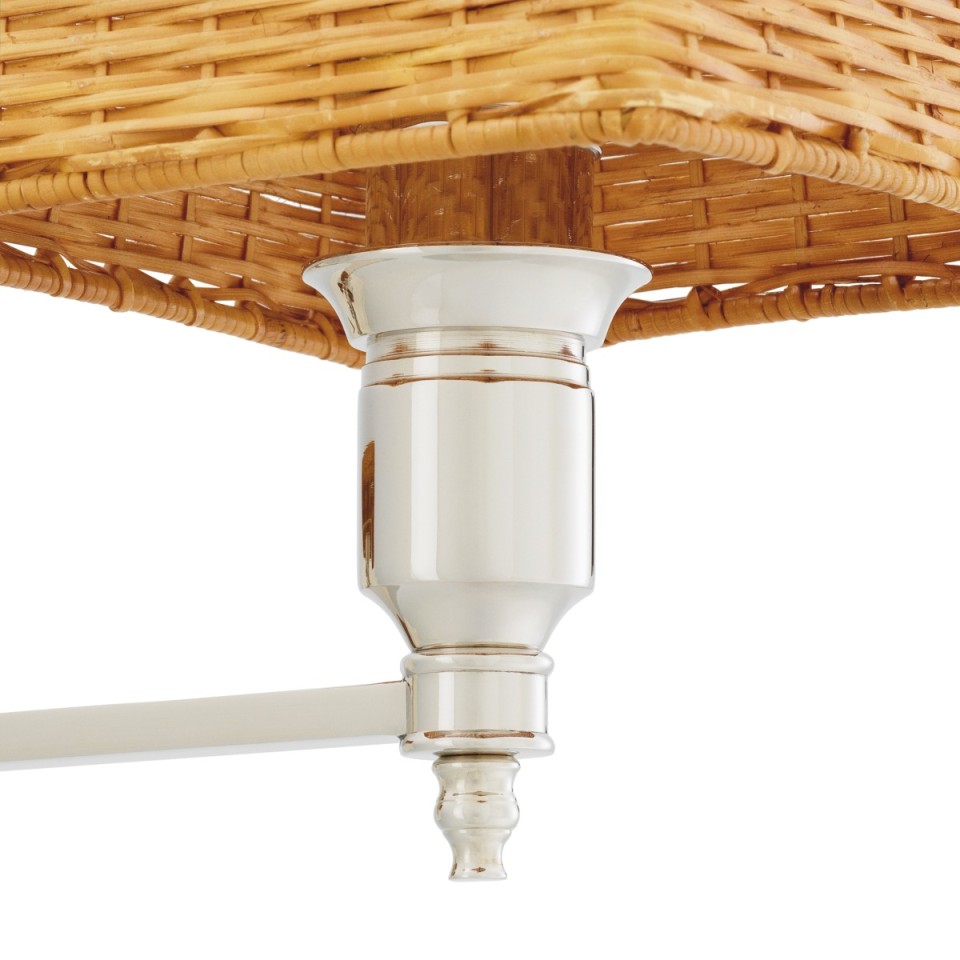 Lexington vägglampa nickel/rattan 27 cm