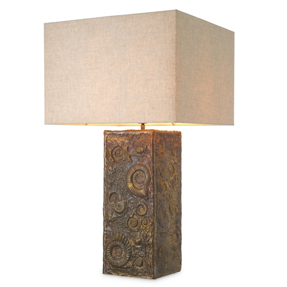 Kamari table lamp vintage brass/linen 87.5 cm