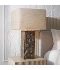 Kamari table lamp vintage brass/linen 87.5 cm