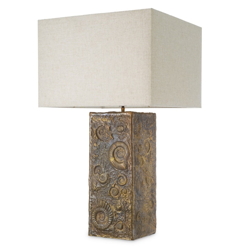 Kamari table lamp vintage brass/linen 87.5 cm