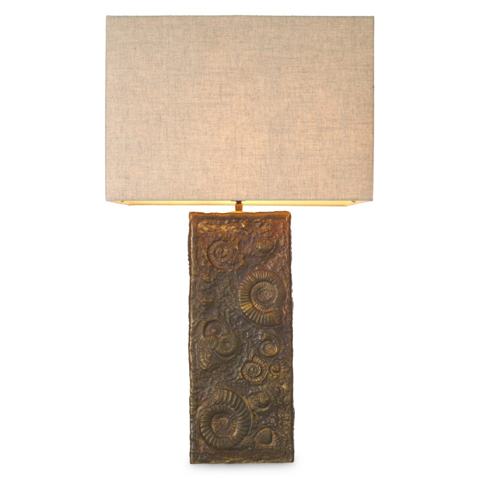 Kamari table lamp vintage brass/linen 87.5 cm
