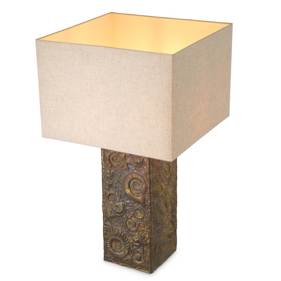 Kamari table lamp vintage brass/linen 87.5 cm