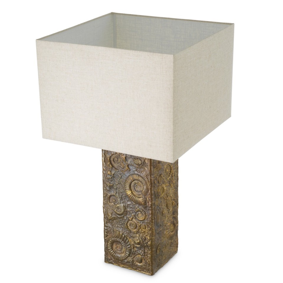 Kamari table lamp vintage brass/linen 87.5 cm