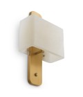 Melbourne vägglampa antikmässing/alabaster 45 cm