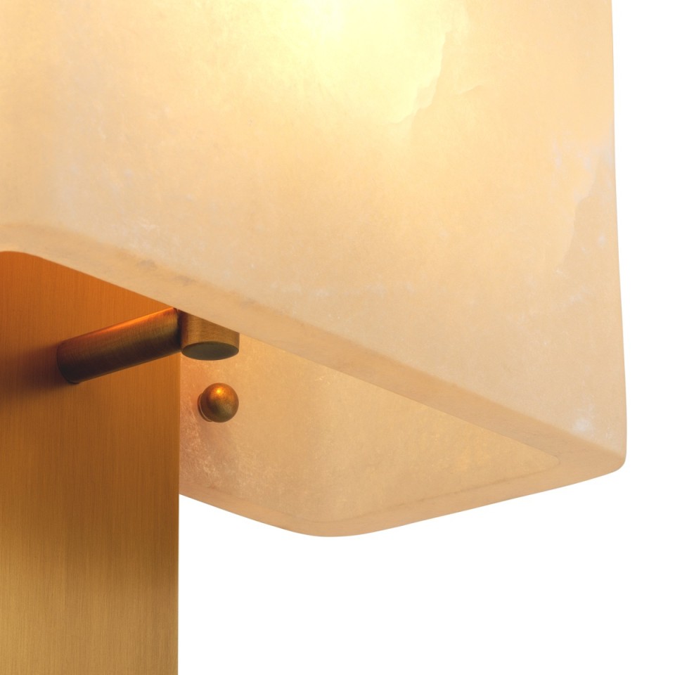 Melbourne vägglampa antikmässing/alabaster 45 cm