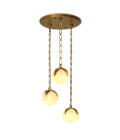 Alesa S chandelier antique brass/alabaster 35 cm