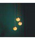 Alesa S chandelier antique brass/alabaster 35 cm
