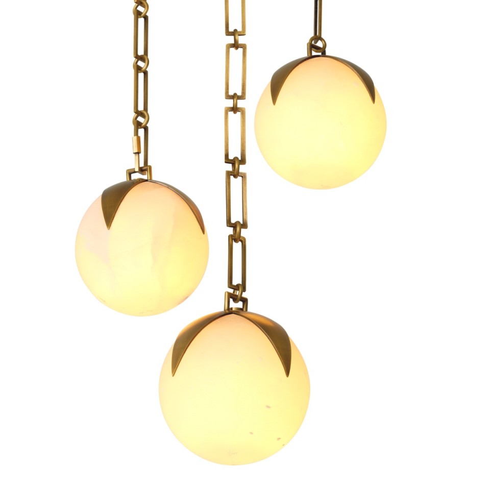 Alesa S chandelier antique brass/alabaster 35 cm