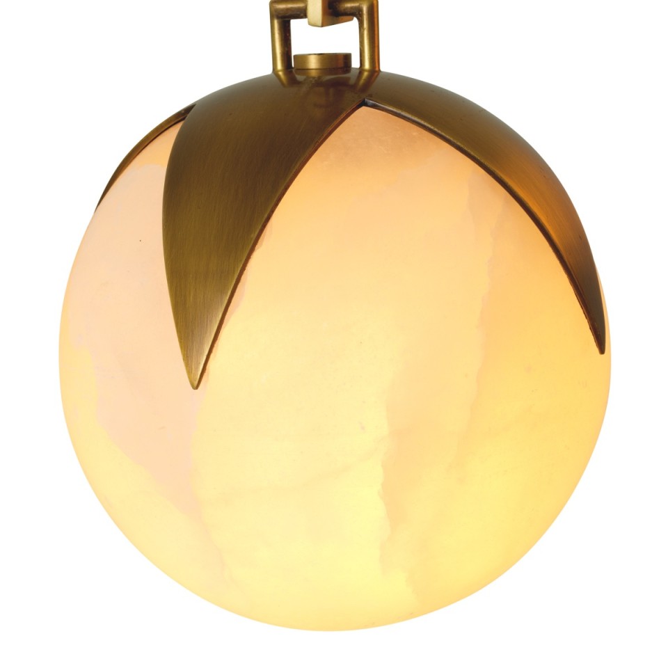 Alesa S chandelier antique brass/alabaster 35 cm
