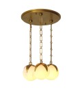 Alesa S chandelier antique brass/alabaster 35 cm