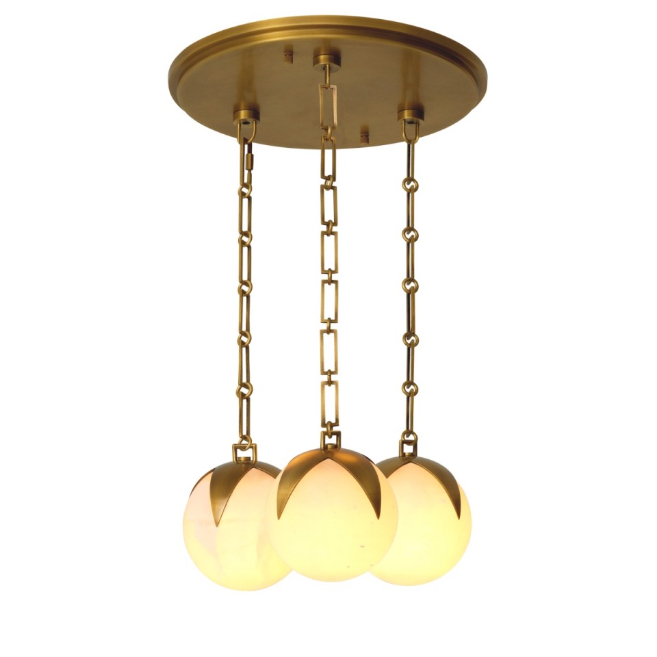 Alesa S chandelier antique brass/alabaster 35 cm