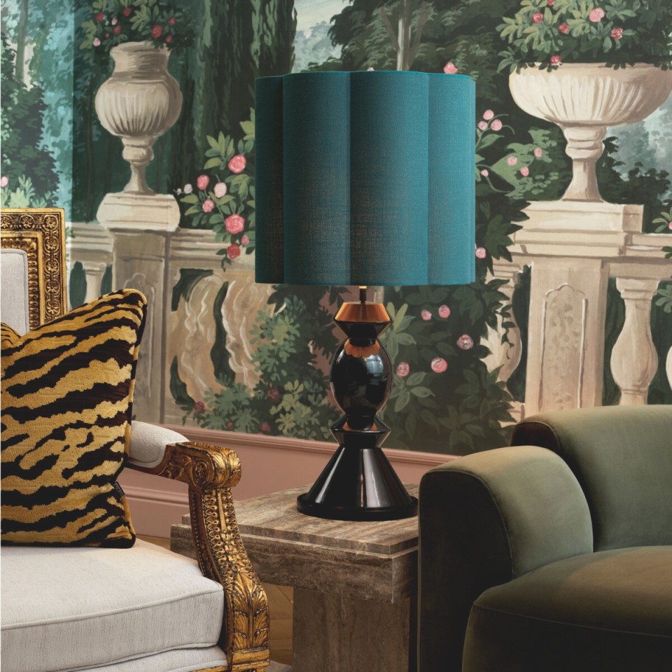 Dionne bordslampa svart/turkos 85 cm