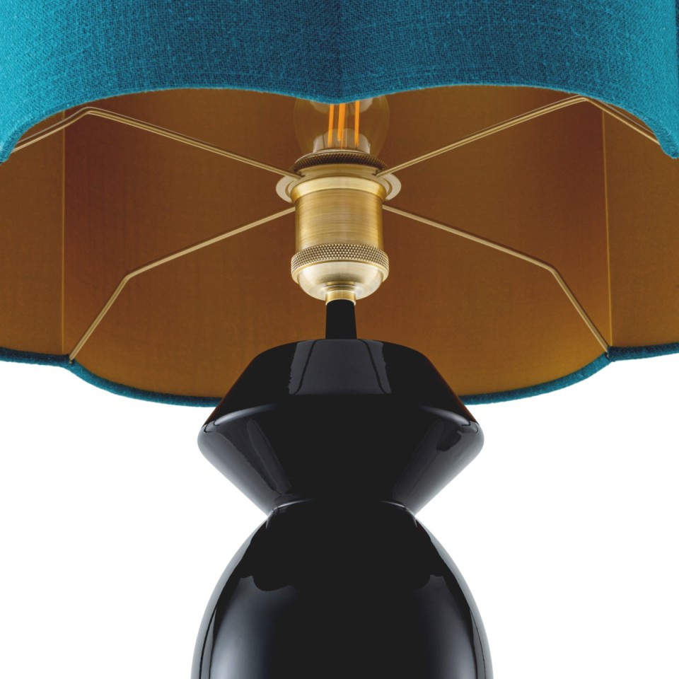 Dionne bordslampa svart/turkos 85 cm