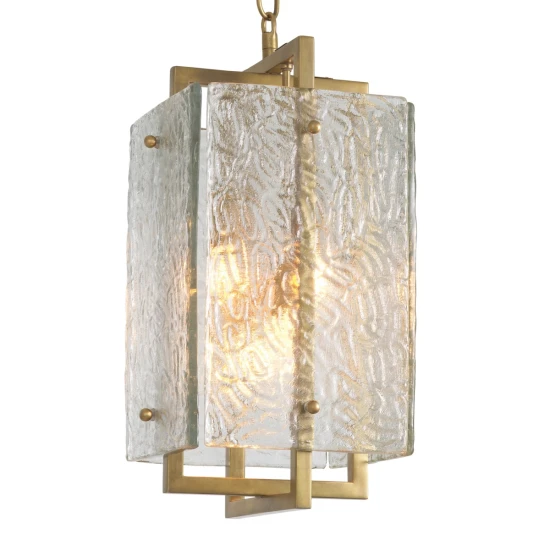 Solara taklampa vintage mässing/glas 31,5 cm