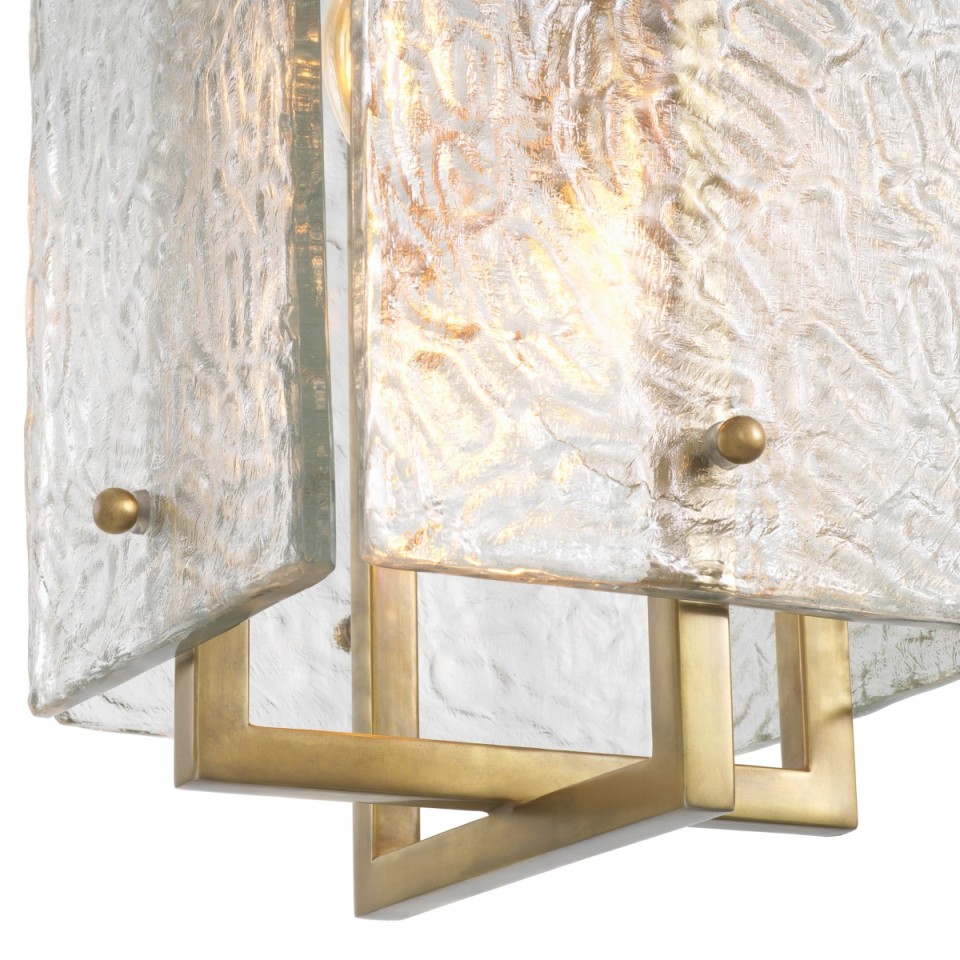 Solara taklampa vintage mässing/glas 31,5 cm