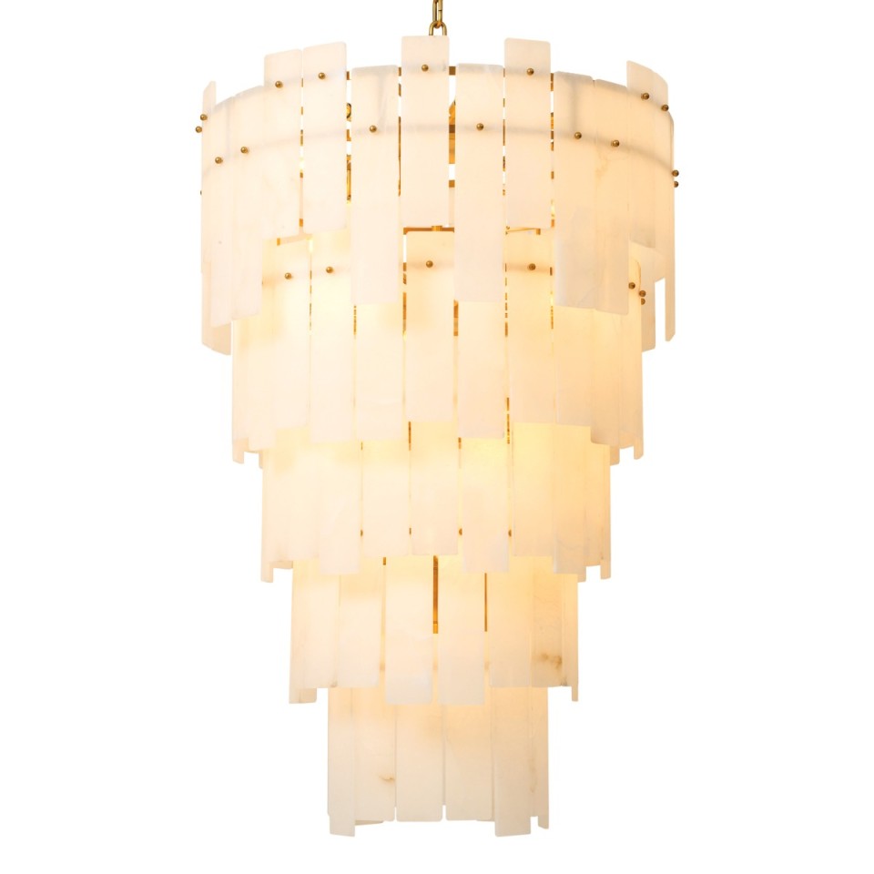 Greyson XL chandelier antique brass/alabaster 88 cm