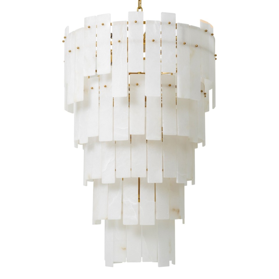 Greyson XL chandelier antique brass/alabaster 88 cm