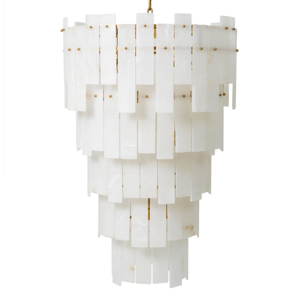 Greyson XL chandelier antique brass/alabaster 88 cm