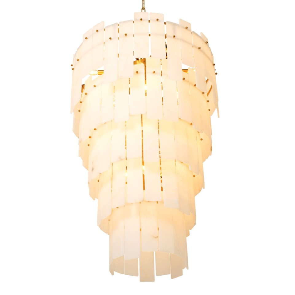 Greyson XL chandelier antique brass/alabaster 88 cm