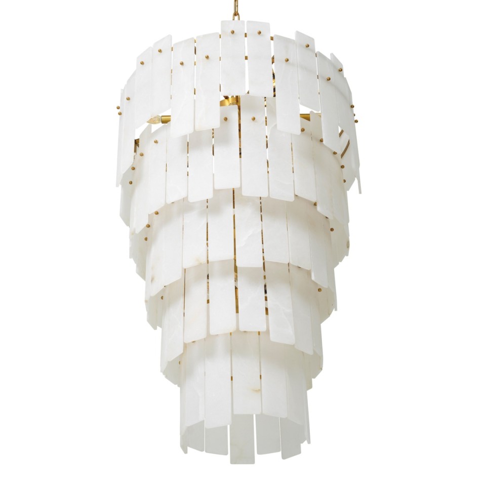Greyson XL chandelier antique brass/alabaster 88 cm