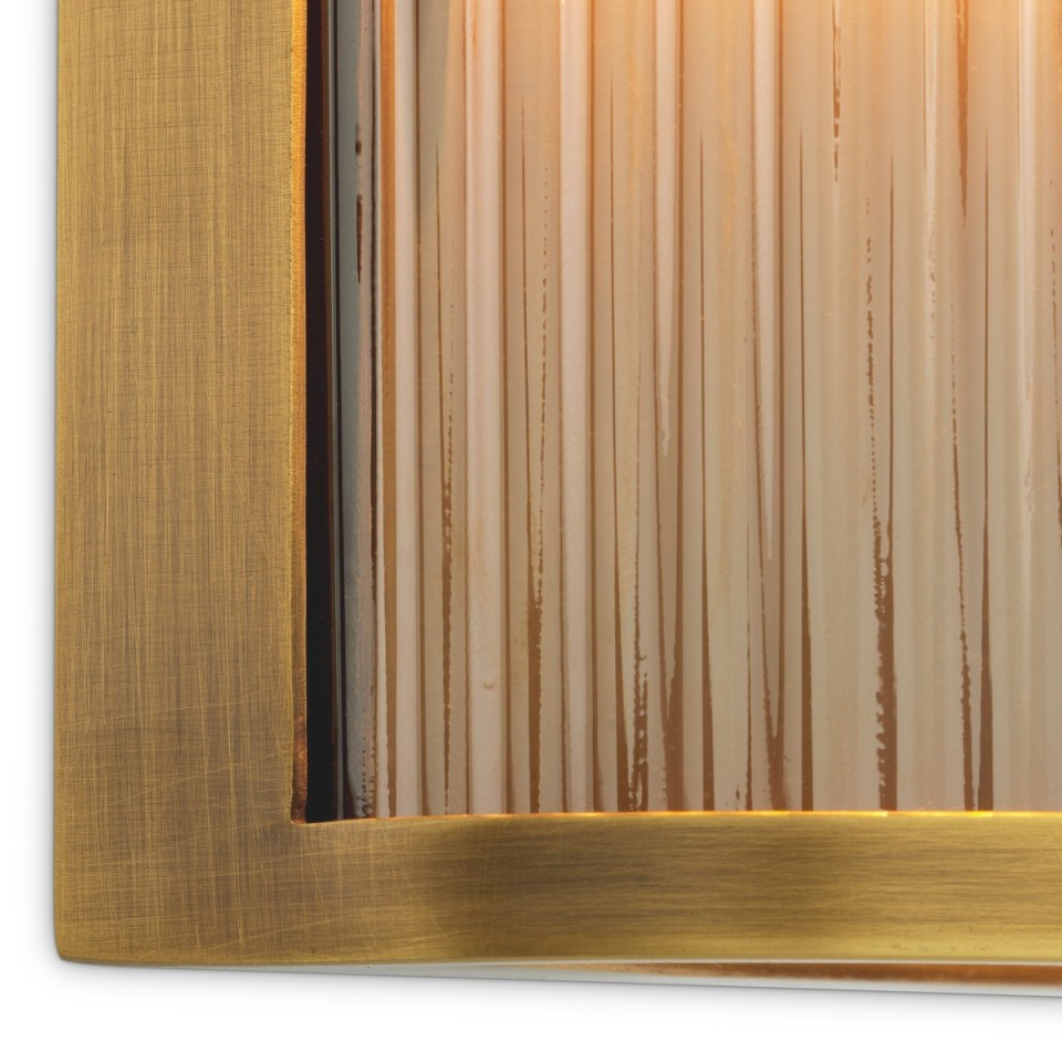 Andromeda vägglampa antikmässing/rökglas 26 cm