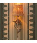 Farini vägglampa vintage mässing/rattan 42,5 cm