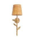 Farini vägglampa vintage mässing/rattan 42,5 cm