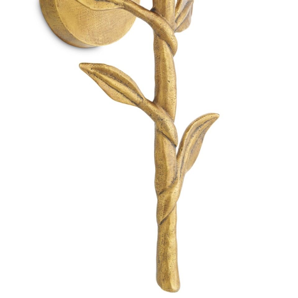 Farini vägglampa vintage mässing/rattan 42,5 cm