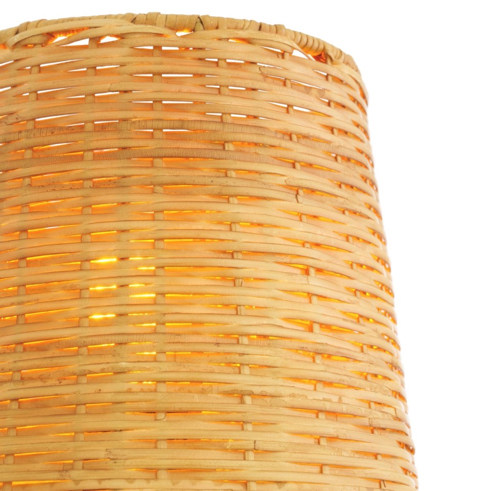 Farini vägglampa vintage mässing/rattan 42,5 cm