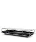 Roxton coffee table brushed steel/glass/black 180 cm