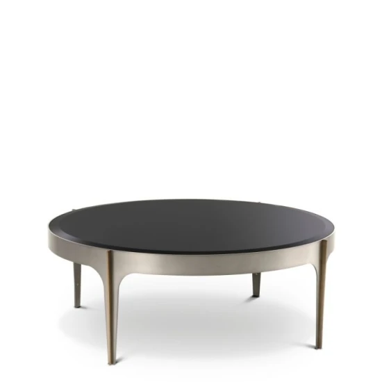 Artemisa S soffbord borstad stål/borstad mässing/svart glas 94 cm