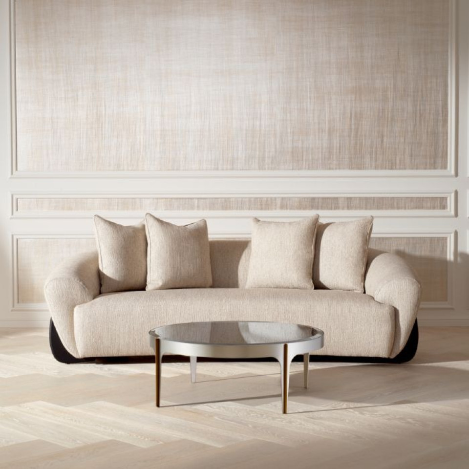 Artemisa S soffbord borstad stål/borstad mässing/svart glas 94 cm