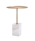 Cole side table brushed brass/white marble 45 cm