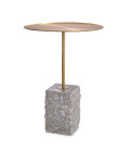 Cole side table brushed brass/grey granite 45 cm