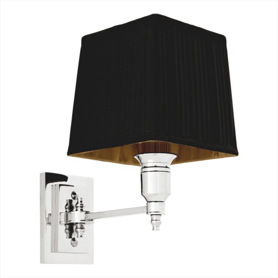 Lexington single wall lamp nickel/black 27 cm