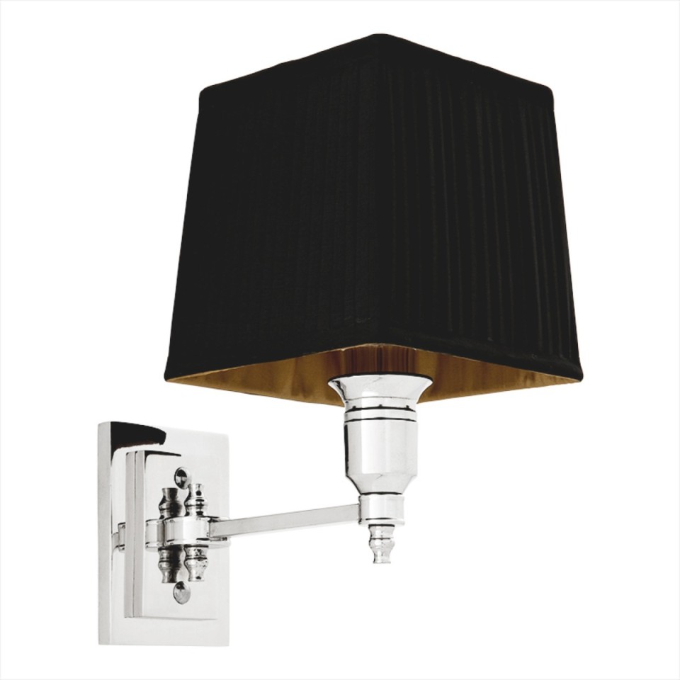 Lexington single vägglampa nickel/svart 27 cm