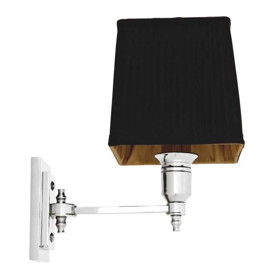 Lexington single vägglampa nickel/svart 27 cm