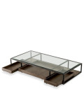 Roxton coffee table bronze/glass/grey 180 cm