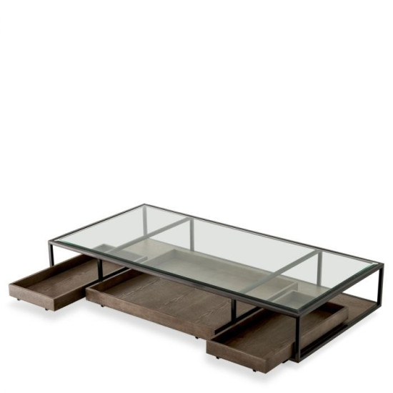 Roxton soffbord brons/glas/grå 180 cm Roxton soffbord brons/glas/grå 180 cm