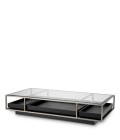Roxton coffee table brushed steel/glass/black 180 cm