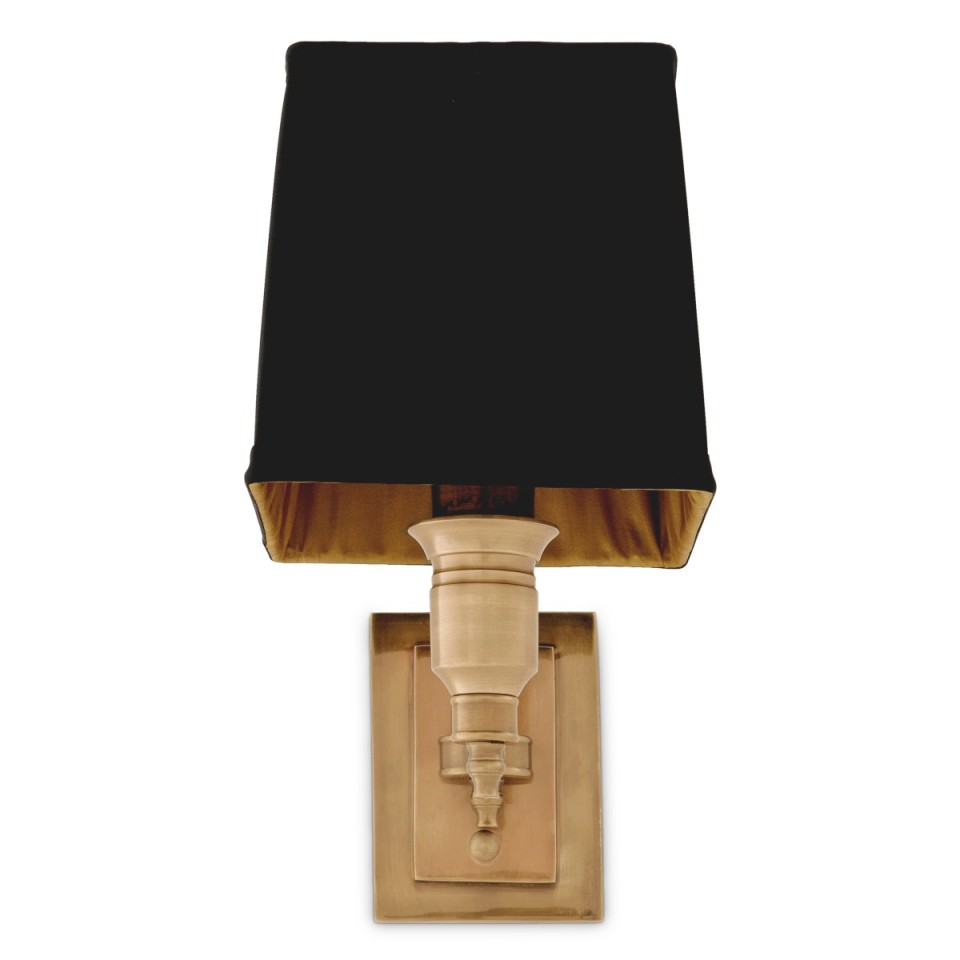 Lexington single vägglampa antikmässing/svart 27 cm