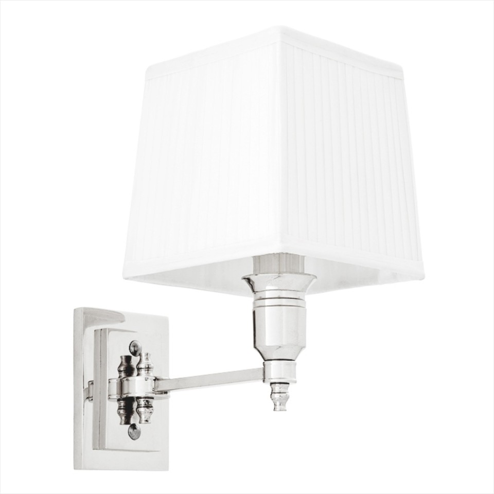 Lexington single vägglampa nickel/vit 27 cm