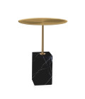 Cole side table brushed brass/black marble 45 cm