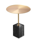 Cole side table brushed brass/black marble 45 cm
