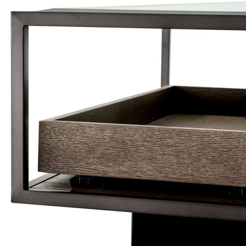 Roxton coffee table bronze/glass/grey 180 cm