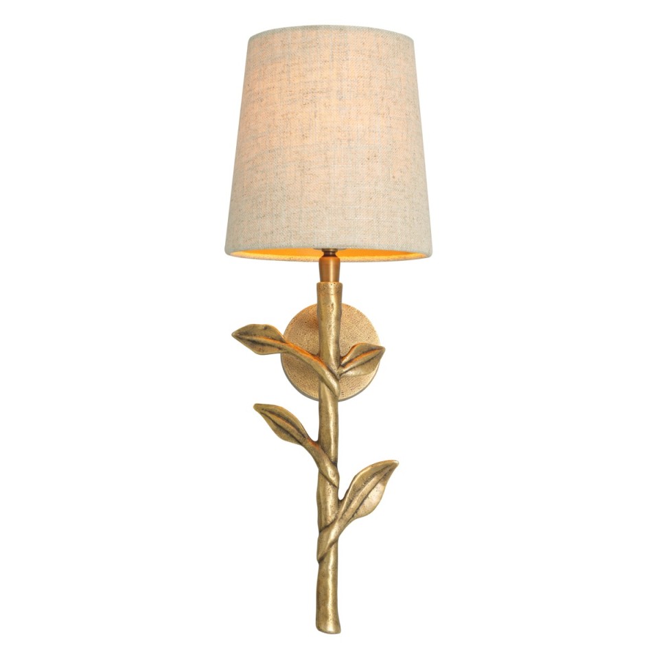 Farini wall lamp vintage brass/beige 46 cm