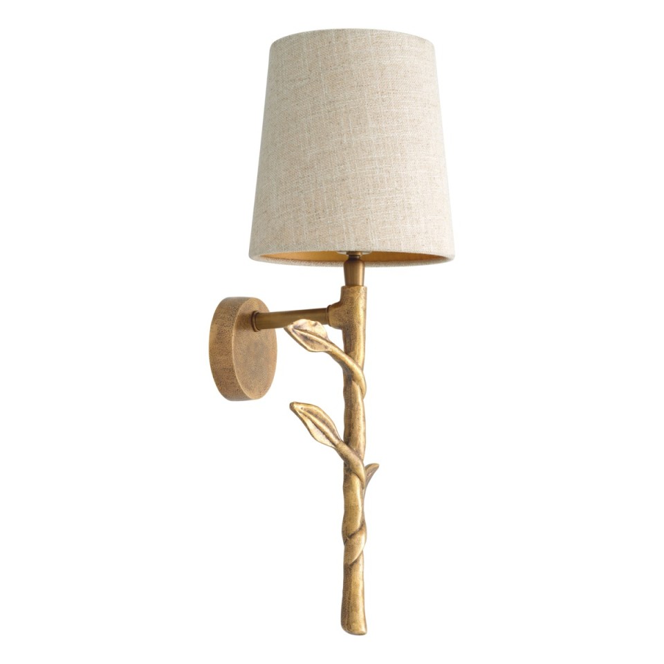Farini wall lamp vintage brass/beige 46 cm