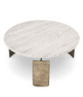 Bodega coffee table antique brass/beige marble 100 cm